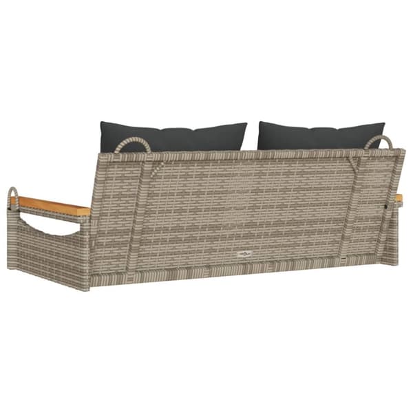 Gungbänk med dynor grå 109x62x40 cm konstrotting