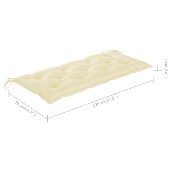 Hopfällbar trädgårdsbänk med dyna 118 cm bambu