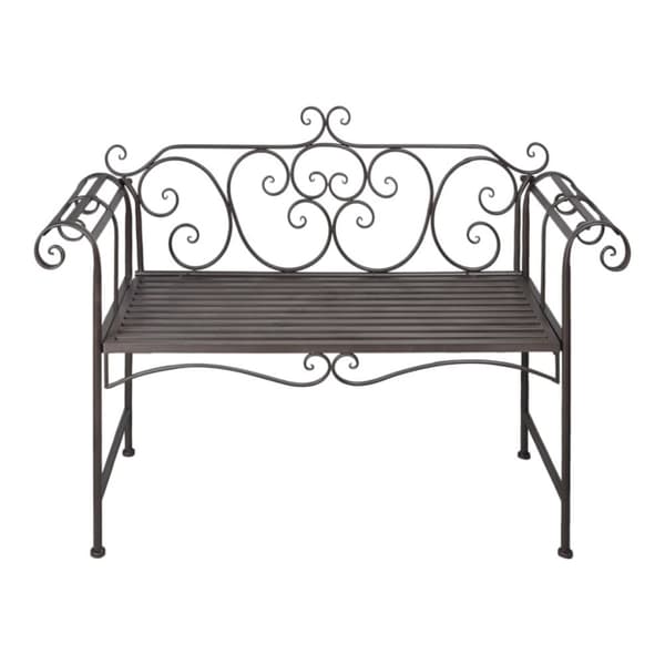 Trädgårdsbänk 132 cm stål antikbrun