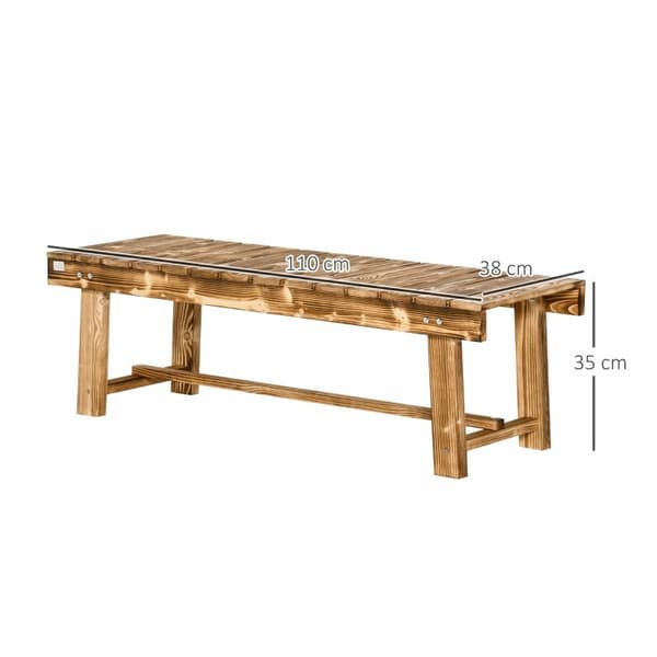 Rootzin puinen puutarhapenkki - Istuin ulkona - Säänkestävät huonekalut - 1,1 m pitkä kuusi - P110 x L38 x K35 cm