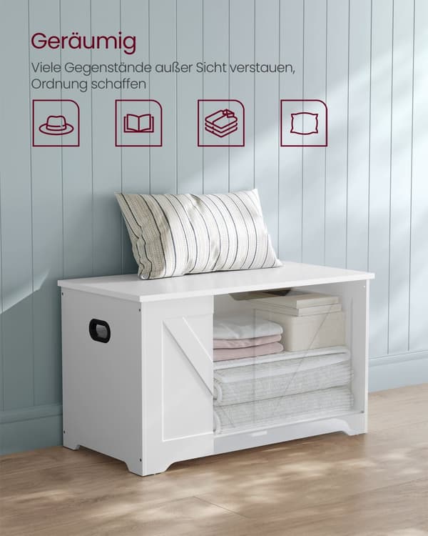 Bank - med lagringsutrymme - Barnstil - vit