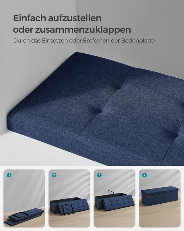 Soffa - med lagringsutrymme - 38 × 110 × 38 cm - nattblå