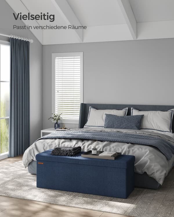 Soffa - med lagringsutrymme - 38 × 110 × 38 cm - nattblå