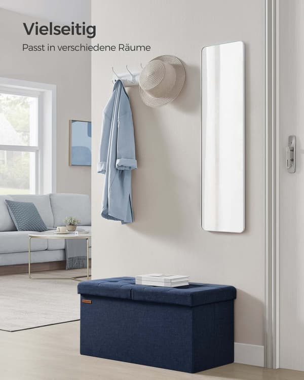 Soffa - med lagringsutrymme - 38 × 76 × 38 cm - nattblå