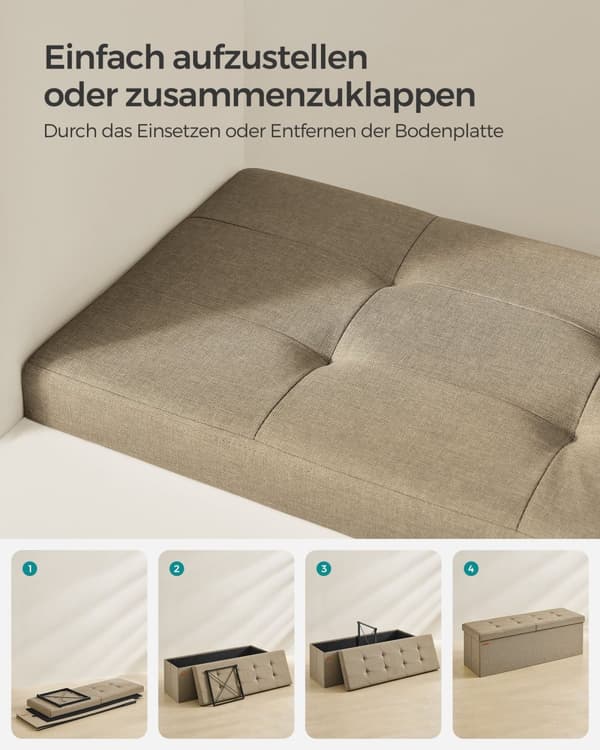 Sofa - Med lagerplads - 38 × 110 × 38 cm - Kamelbrun