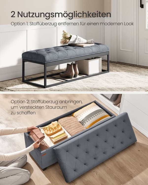 Avföring med lagringsutrymme 40 x 110 x 40 cm leigrijs