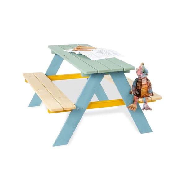 Rootz børnepicnic bænk - træbænk - udendørsmøbler - massivt træ holdbarhed - 90 cm x 79 cm x 50 cm