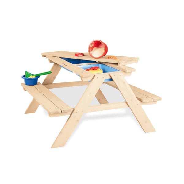Rootz Children's Picnic Bench 'Matsch -Nicki Für 4' - Barn Utomhusbord - Träspelet - Solid Wood - L 89cm X W 88cm X H 51cm
