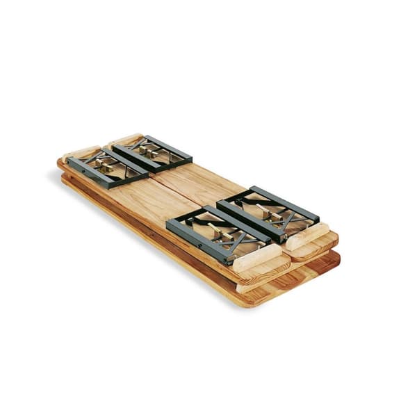 Rootz udendørs bænk og bordsæt til børn - Picnicsæt i træ - Sammenfoldelige børnemøbler - Gran og metal - Bord: 109 cm x 40 cm x 53 cm - Bænk: 109 cm