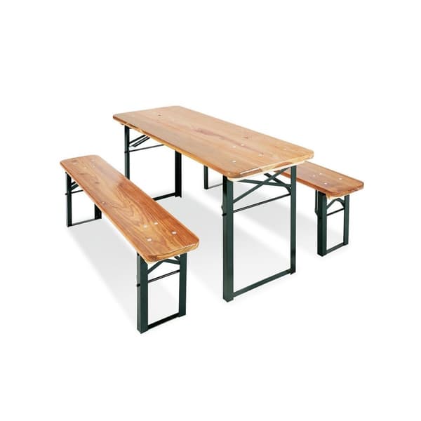 Rootz udendørs bænk og bordsæt til børn - Picnicsæt i træ - Sammenfoldelige børnemøbler - Gran og metal - Bord: 109 cm x 40 cm x 53 cm - Bænk: 109 cm