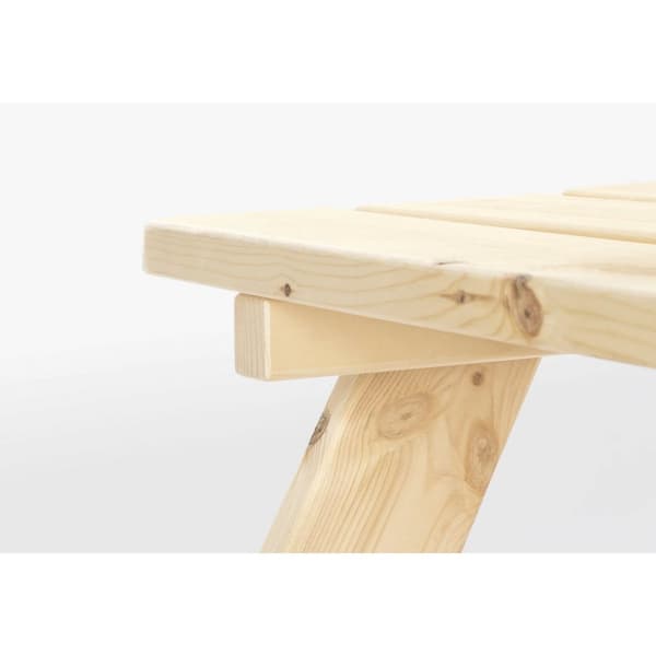 Rootz børnepicnic bænk - udendørs bord til børn - massiv træ bænk - naturlig finish - 118 cm x 119 cm x 65 cm