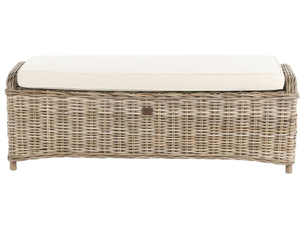 Fodskammel Natur Rattan 140 cm Off-white hynde Boheme-stil Indendørs og udendørs Havemøbler