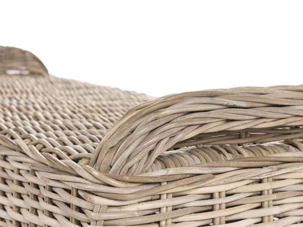 Fodskammel Natur Rattan 140 cm Off-white hynde Boheme-stil Indendørs og udendørs Havemøbler