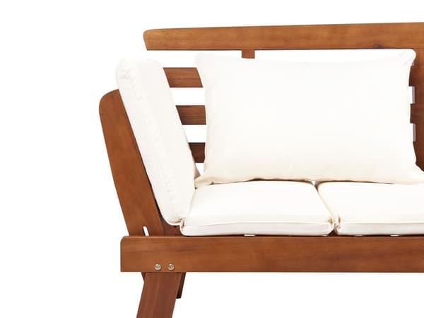 Trädgårdsbänk Mörkt Eukalyptusträ Off-White Dynor Utomhus 2 Sittplatser med Lutande Armstöd
