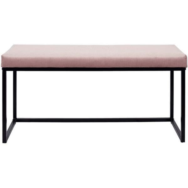 Metallbänk med sammetssits Giulia Powder rosa