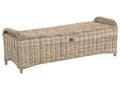 Miniatyrbild 6 av 11: Fotpall 2-sits Trädgård Ottoman Naturrotting Vit Off-White Dynor 140 cm Utomhus Inomhus Boho Stil Terrass Balkong