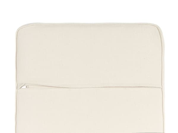 Fotpall 2-sits Trädgård Ottoman Naturrotting Vit Off-White Dynor 140 cm Utomhus Inomhus Boho Stil Terrass Balkong