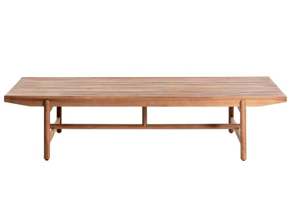 Havebænk i lyst akacietræ 210 x 84 cm med hynder cremehvid moderne rustik stil udvendig gårdhave terrasse altan