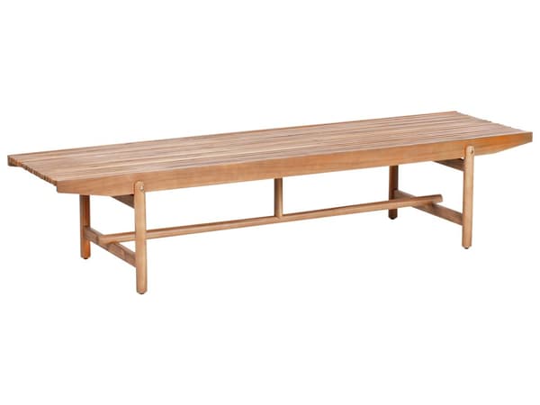 Trädgårdsbänk Ljust Akaciaträ 210 x 84 cm med Off-White Dynor Utomhus Rustik Design Uteplats Balkong
