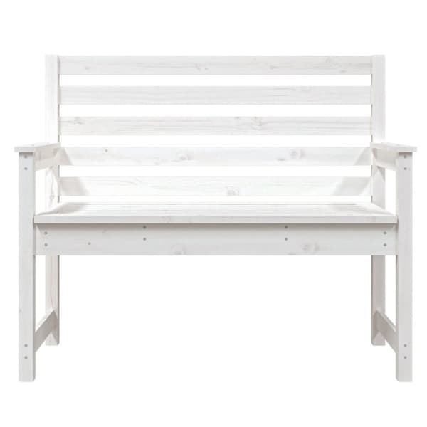 Trädgårdsbänk vit 109x48x91,5 cm massiv furu