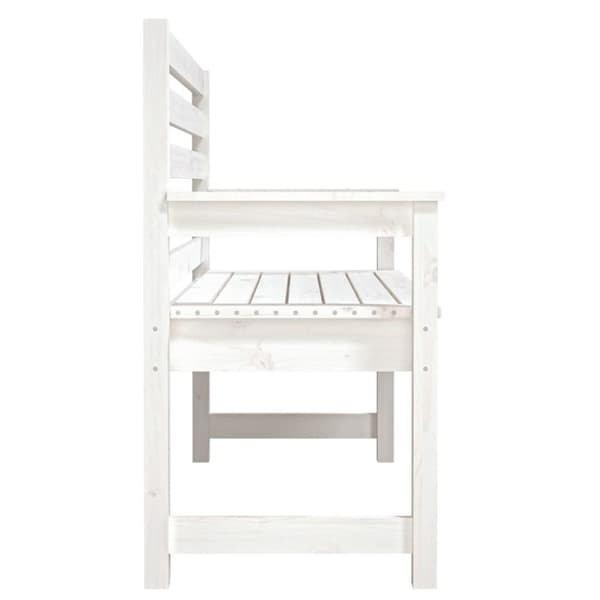 Trädgårdsbänk vit 109x48x91,5 cm massiv furu