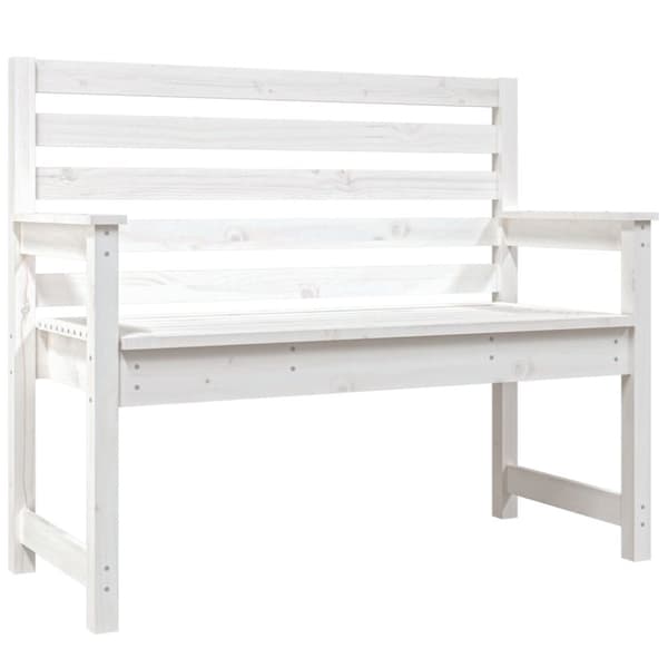 Trädgårdsbänk vit 109x48x91,5 cm massiv furu