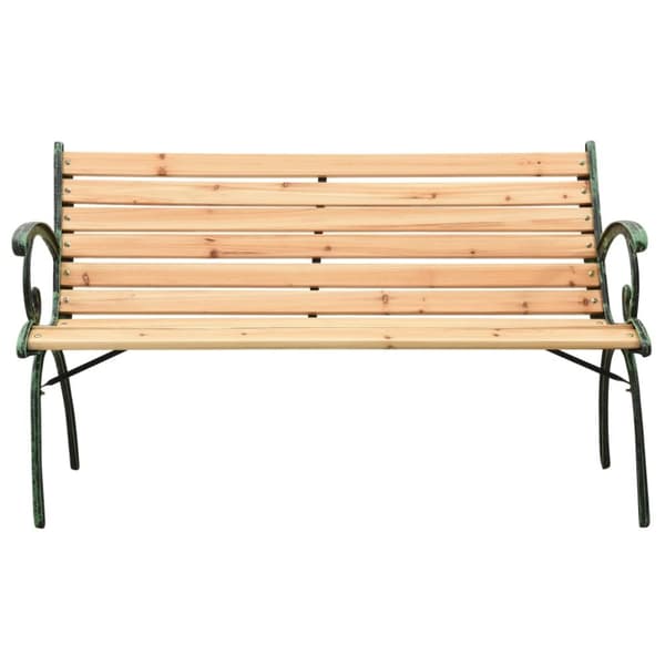 Trädgårdsbänk 116 cm gjutjärn och massivt granträ