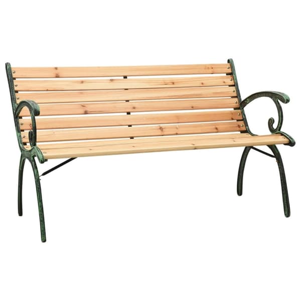 Trädgårdsbänk 116 cm gjutjärn och massivt granträ