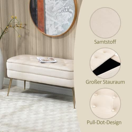 Förvaringspall, sängbord i sovrummet, stoppad förvaringspall, stoppad entrépall, vardagsrum, vit