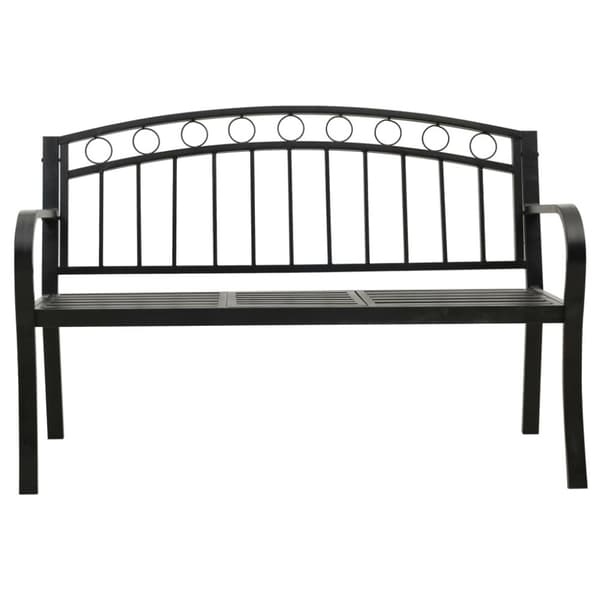 Trädgårdsbänk med bord svart 120 cm stål