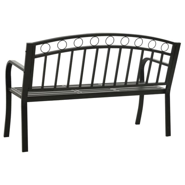 Trädgårdsbänk med bord svart 120 cm stål