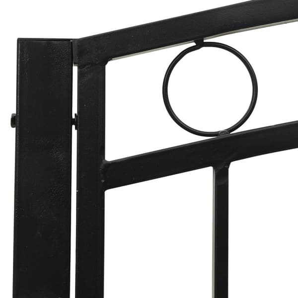 Trädgårdsbänk med bord svart 120 cm stål