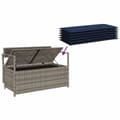 Miniatyrbillede 8 af 11: vidaXL opbevaringsbænk til haven med hynde polyrattan grå