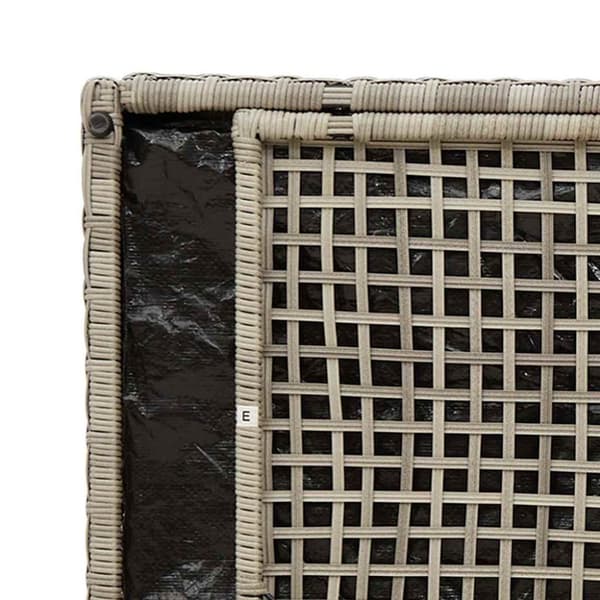 vidaXL udendørs opbevaringsbænk med hynde 100 cm polyrattan lysegrå