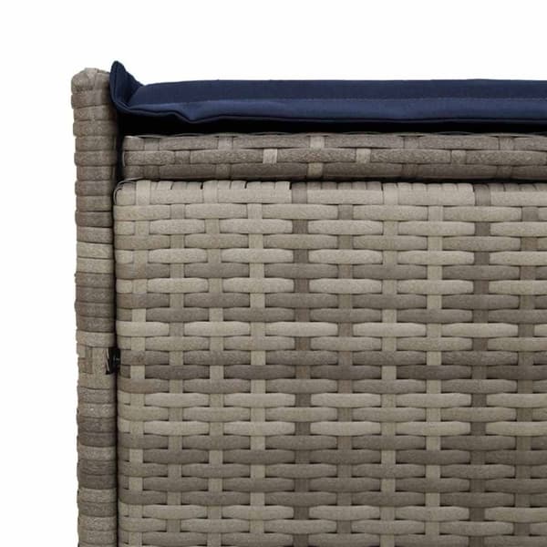 vidaXL udendørs opbevaringsbænk med hynde 100 cm polyrattan grå
