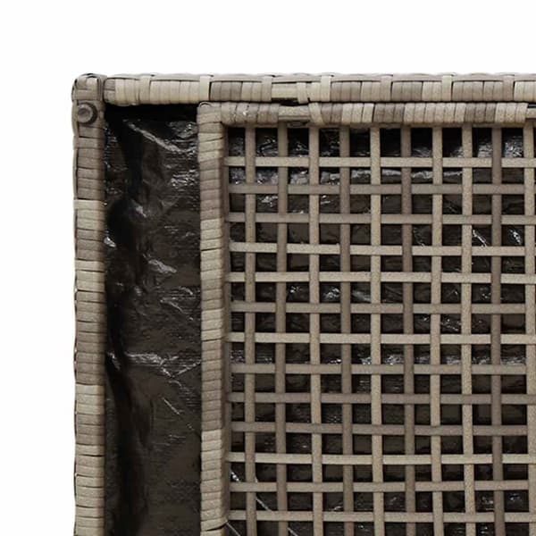 vidaXL udendørs opbevaringsbænk med hynde 100 cm polyrattan grå