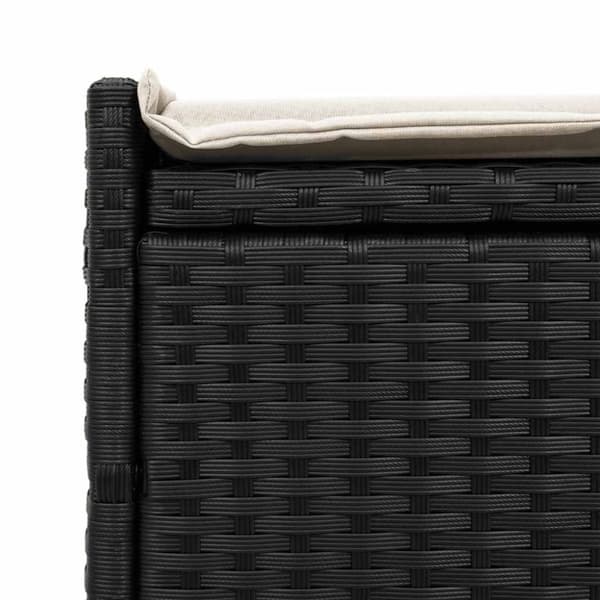 vidaXL udendørs opbevaringsbænk med hynde 100 cm polyrattan sort