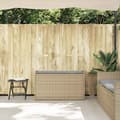 Miniatyrbillede 3 af 11: vidaXL udendørs opbevaringsbænk med hynde 100 cm polyrattan beige