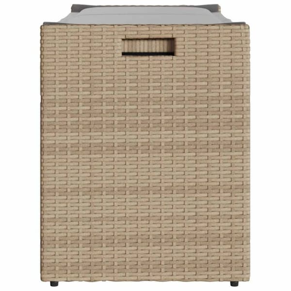 vidaXL udendørs opbevaringsbænk med hynde 100 cm polyrattan beige