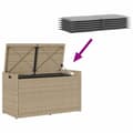 Miniatyrbillede 7 af 11: vidaXL udendørs opbevaringsbænk med hynde 100 cm polyrattan beige