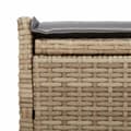 Miniatyrbillede 8 af 11: vidaXL udendørs opbevaringsbænk med hynde 100 cm polyrattan beige