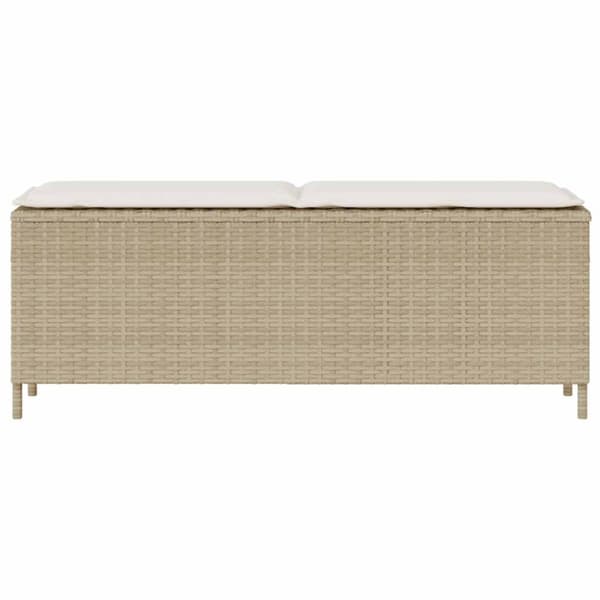 vidaXL havebænk med hynde 110x30x40,5 cm polyrattan beige