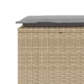 Miniatyrbild 7 av 9: vidaXL Trädgårdsbänk med dyna beige 110x40x44 cm konstrotting