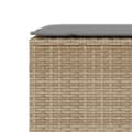 Miniatyrbild 7 av 9: vidaXL Trädgårdsbänk med dyna beige 110x30x40,5 cm konstrotting
