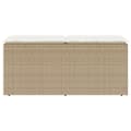 Miniatyrbillede 4 af 9: vidaXL havebænk med hynde 110x40x44 cm polyrattan beige