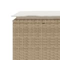 Miniatyrbillede 7 af 9: vidaXL havebænk med hynde 110x40x44 cm polyrattan beige