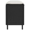 Miniatyrbillede 5 af 9: vidaXL havebænk med hynde 110x30x40,5 cm polyrattan sort