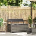 Miniatyrbillede 2 af 11: vidaXL opbevaringsbænk til haven med hynde polyrattan grå