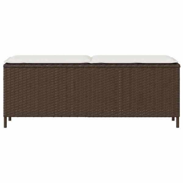 vidaXL Trädgårdsbänk med dyna grå 110x30x40,5 cm konstrotting
