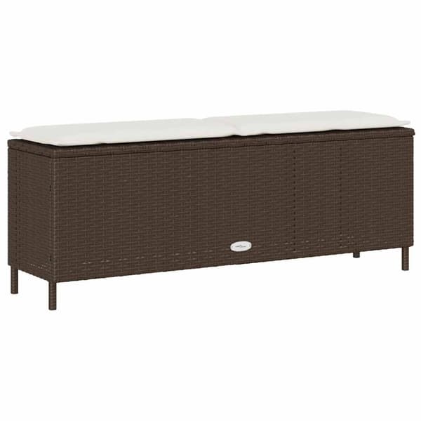 vidaXL Trädgårdsbänk med dyna grå 110x30x40,5 cm konstrotting